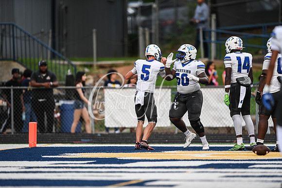 Davin Lemire, Senior (5) celebrating in the end zone during Region 5AAAAAA Wheeler vs Region 3AAAAAA matchup on August 21, 2026 - Marietta, GA. Special - Chrystal Moore.