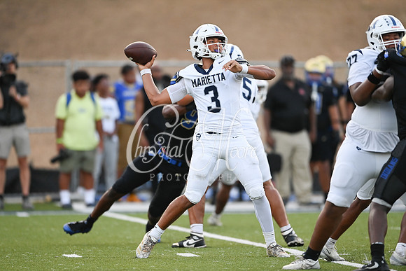 Jayden Whiteside, Senior (3) during Region 3AAAAAAA McEachern vs Region 5AAAAAAA Marietta matchup on September 4, 2026