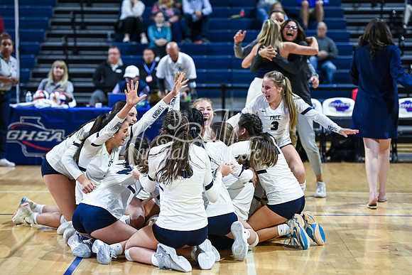 4A GHSA State Volleyball Champions, Pace Academy, in a comeback 3-2 win over Lovett at the Champions Center in LakePoint Sports Complex
