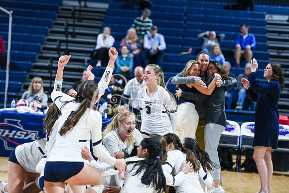 4A GHSA State Volleyball Champions, Pace Academy, in a comeback 3-2 win over Lovett at the Champions Center in LakePoint Sports Complex