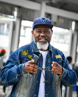 Howard University fan entering the Celebration Bowl game on December 16, 2023