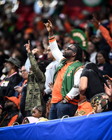 Florida A&M University fans celebrating at the Celebration Bowl game on December 16, 2023
