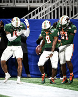 Florida A&M University Kelvin Dean Jr (9) celeebrating with teammates at the Celebration Bowl Game on December 16, 2023