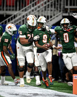 Florida A&M University Kelvin Dean Jr (9) celeebrating with teammates at the Celebration Bowl Game on December 16, 2023